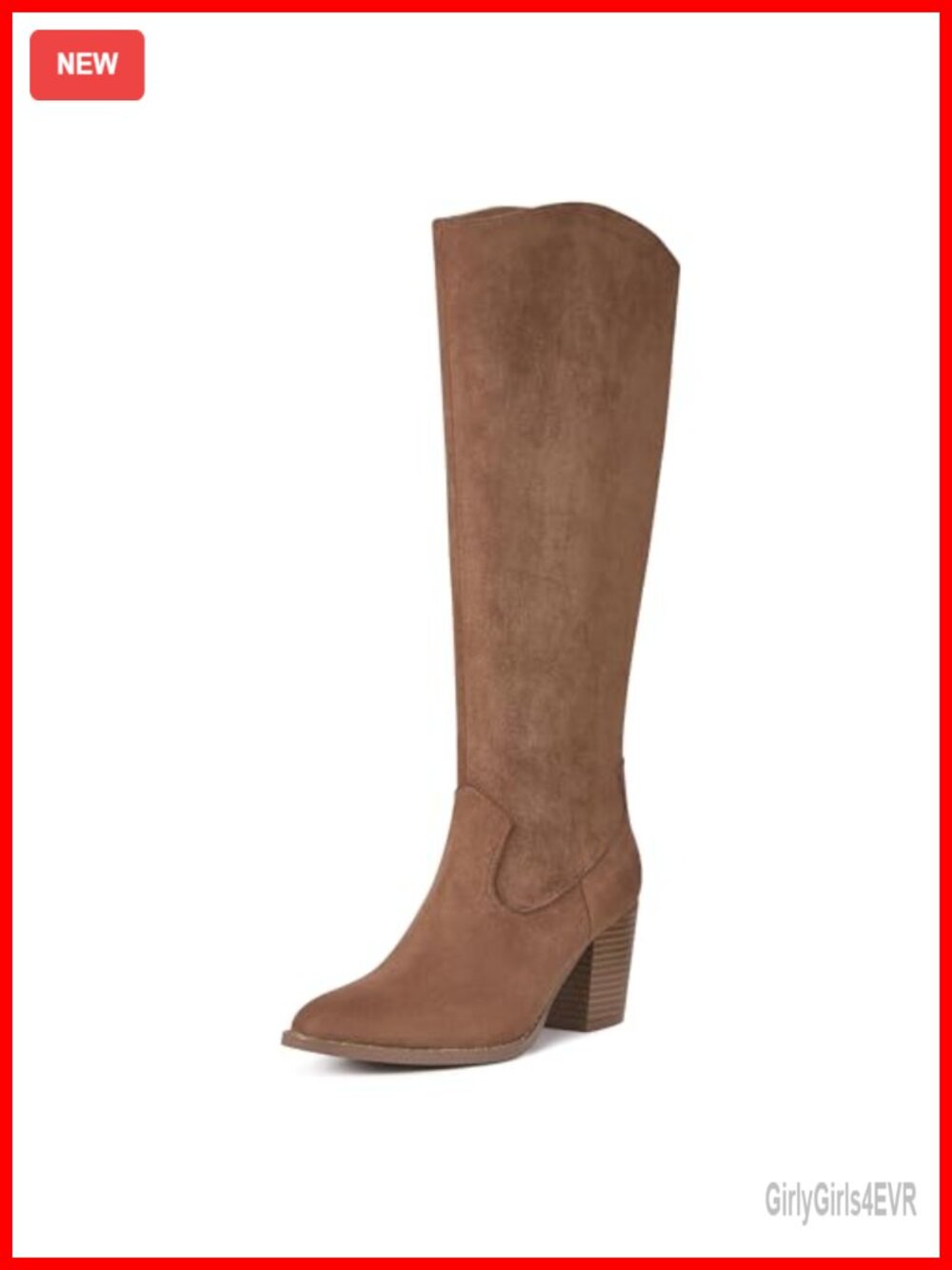 MeiLuSi Suede Knee High Fall Boots Block Heel Zip Party Dress